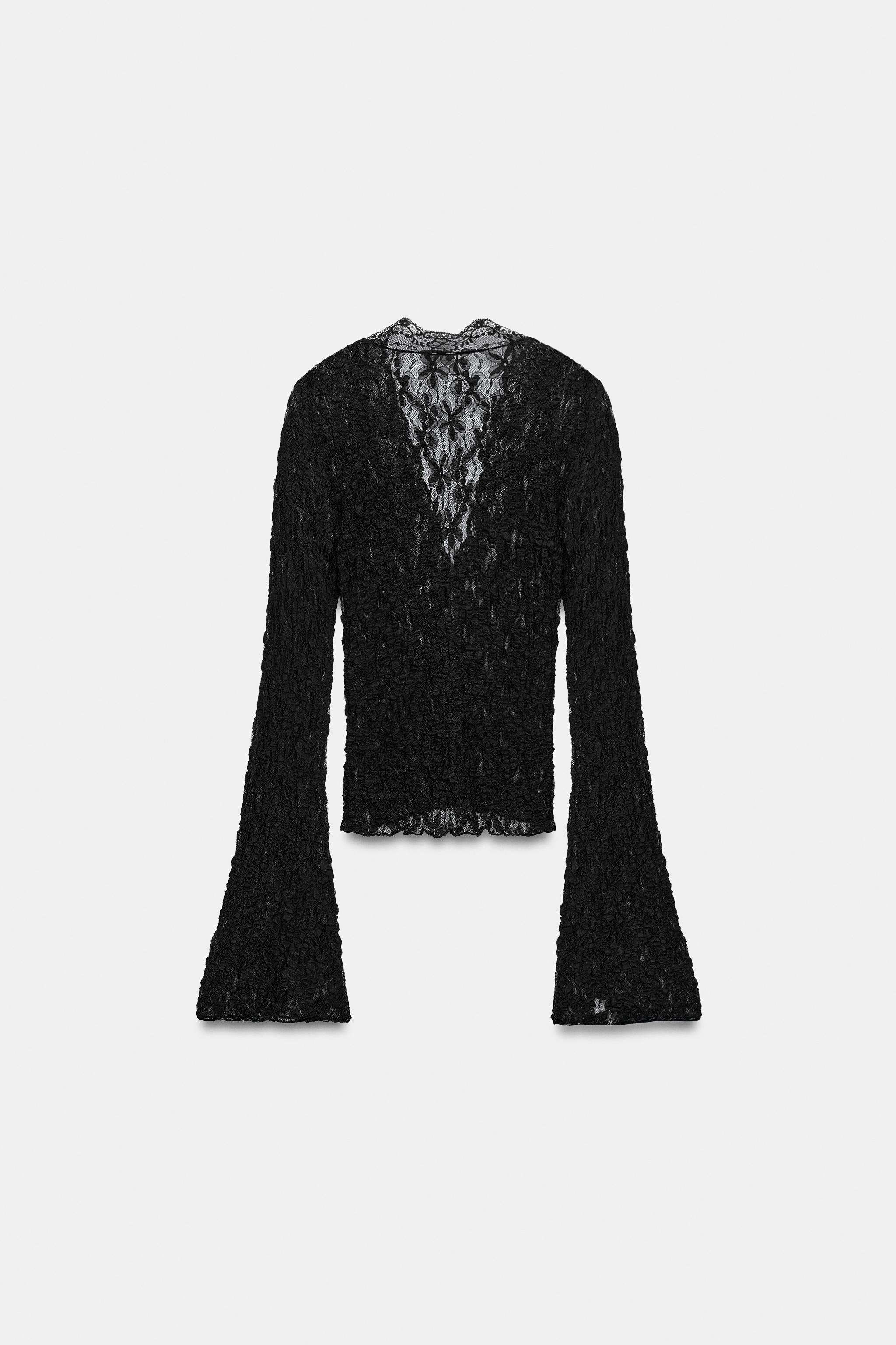 LACE BELL SLEEVE TOP | Zara UK