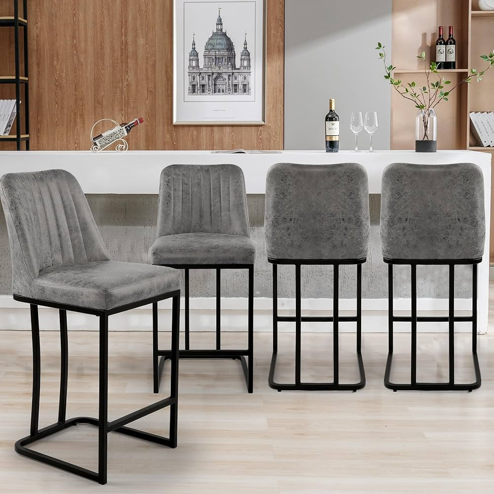 thksbought Set of 4 Counter Height 24 inches Stool Barstools Modern Bar Chairs with Metal Leg and... | Amazon (US)