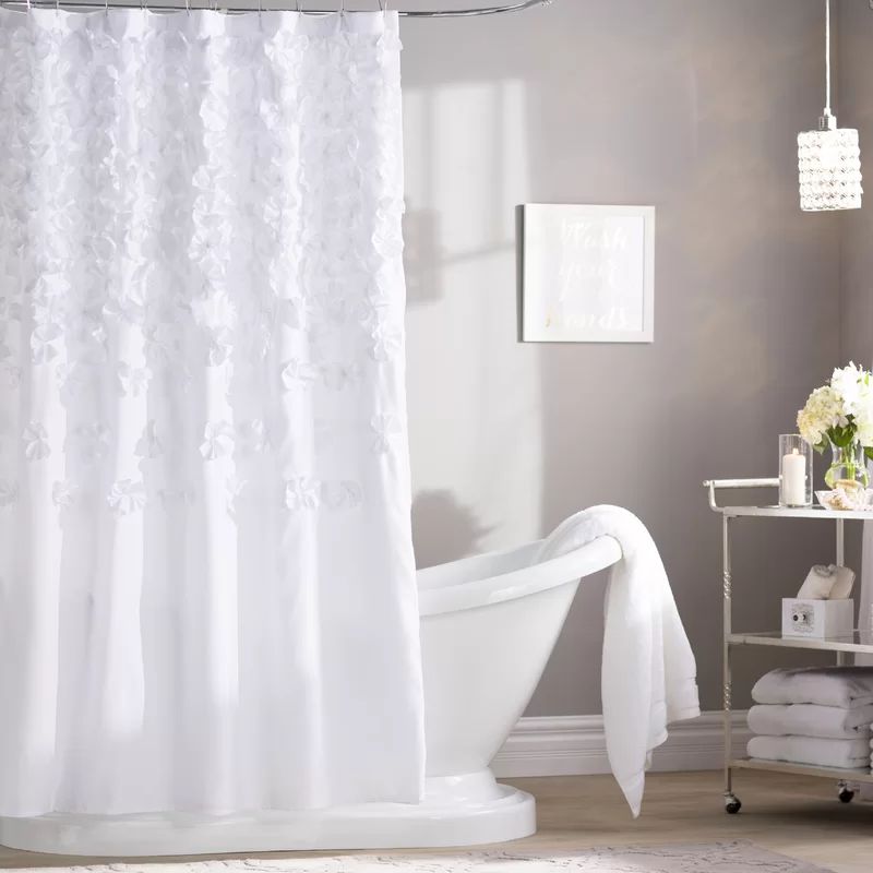 Rieke Polyester Floral Single Shower Curtain Hooks | Wayfair North America