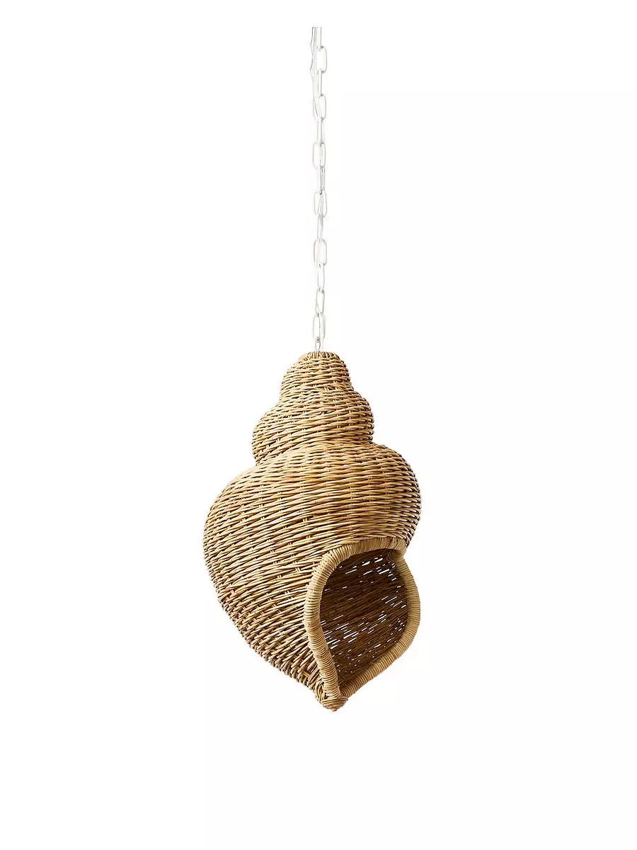 Rattan Shell Pendant | Serena and Lily