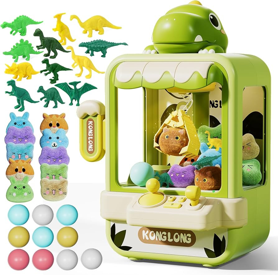 Dinosaur Claw Machine for Kids,Electronic Arcade Game Machine with Music,Mini Vending Machine Boy... | Amazon (US)