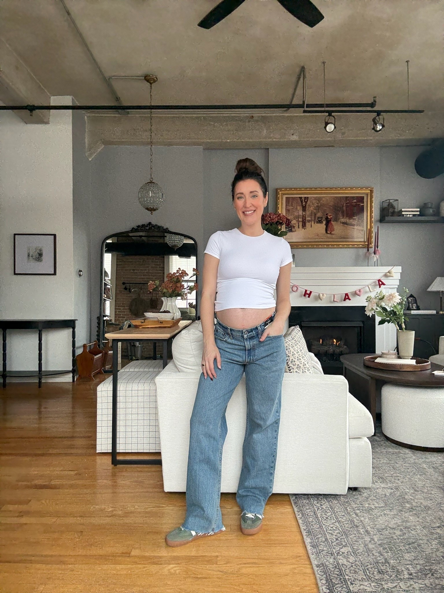 Abercrombie low rise baggy jeans, typically I do a size 24 but for maternity I sized up 2. Very lived in comfy feel



#LTKmomlife #LTKSaleAlert #LTKBump