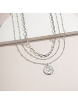 'Haylee' Portrait Coin layered Necklace (2 Colors) | Goodnight Macaroon