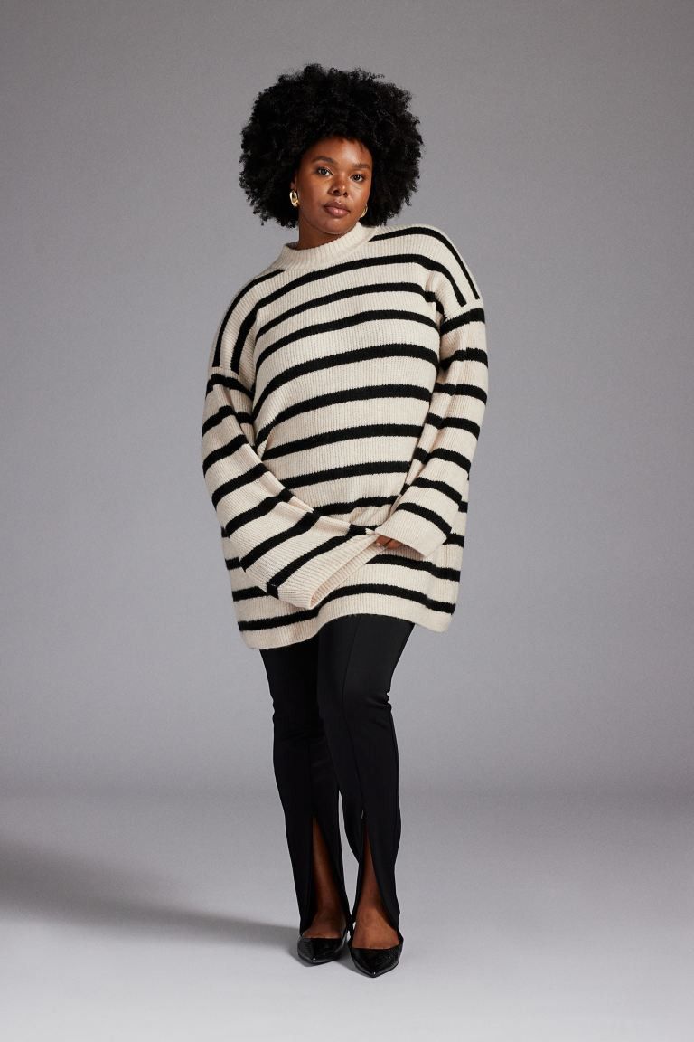 Knit Dress - Cream/striped - Ladies | H&M US | H&M (US)