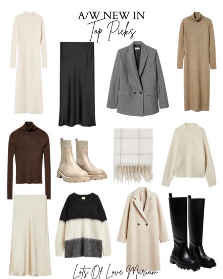 Gathered some cute autumn winter outfit pieces 🤍 

Winter wardrobe essentials, autumn winter capsule wardrobe, ankle boots, knee high boots, rib knit maxi dress, rib knit turtleneck top, midi satin skirt, houndstooth double breasted blazer, double breasted wool coat, black loafers 

#LTKstyletip #LTKSeasonal #LTKeurope