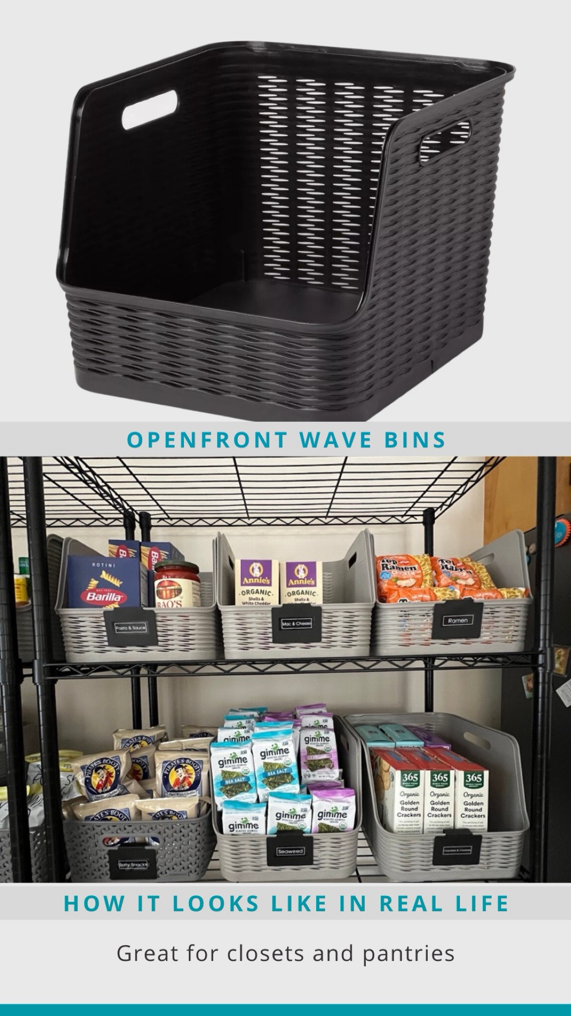 Open front bins are what you need when you want to grab and go. I use these in pantries for food and backstock. We love them for garages and basements to easily grab cleaning supplies.

#LTKHome #LTKFindsUnder50