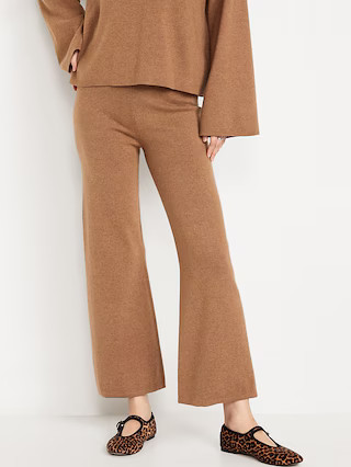 High-Waisted Crop Kick Flare Sweater Pants | Old Navy (US)