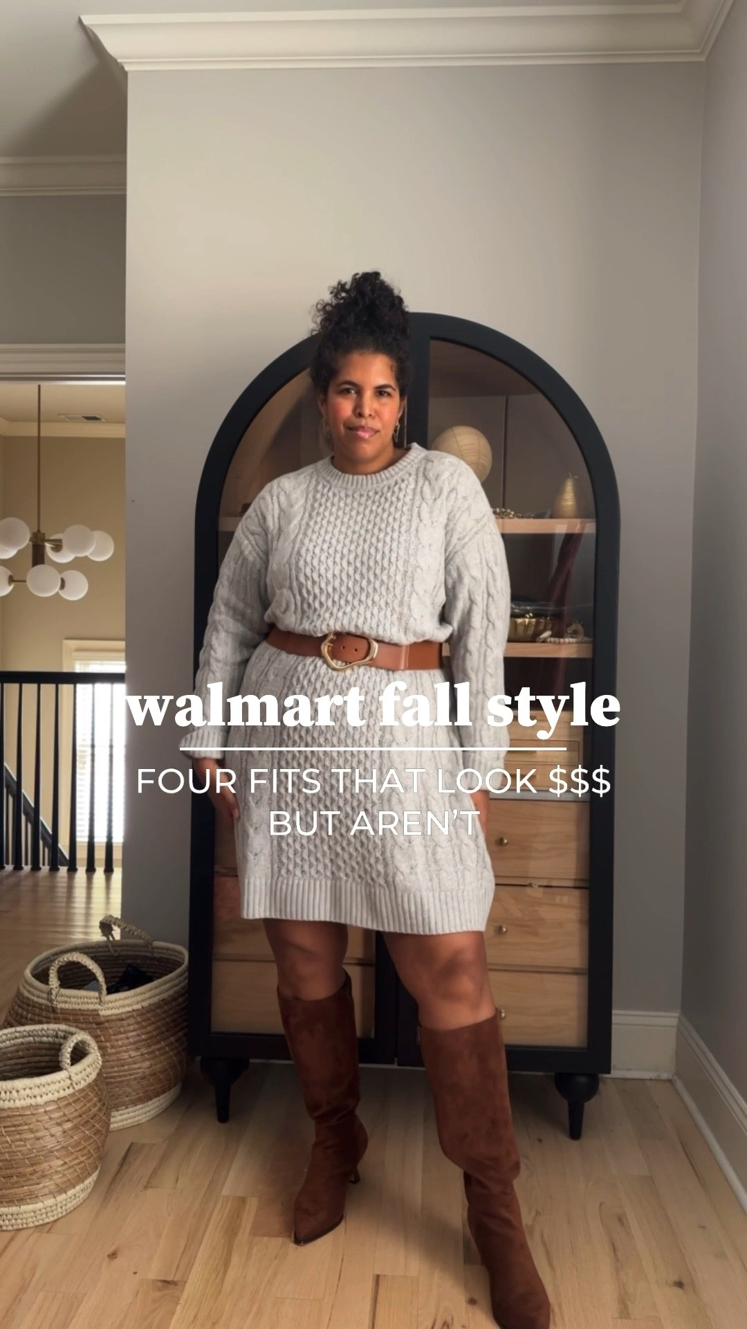 Walmart Fall favorites that look $$$$ but aren’t. Wearing size:

Xxxl in short sweater dress
Xxl in long sleeveless dress
Xxl in velvet dress and cardigann
2x in leopard dress and velvet blazer (size down in both)

#LTKStyleTip #LTKFindsUnder50 #LTKPlusSize