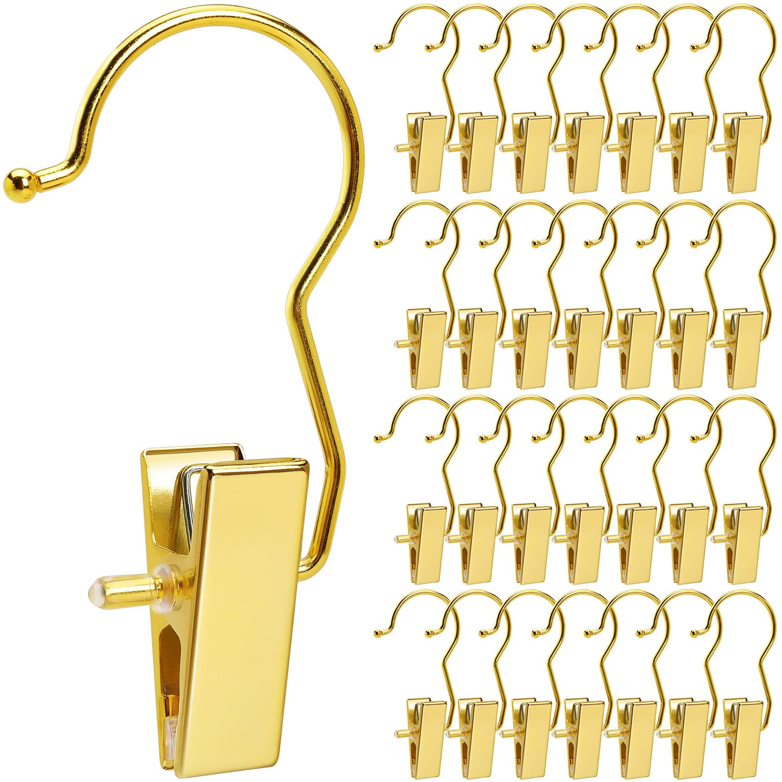 Amber Home 24 Pack Gold Boot Clips for Closet, Gold Boot Hangers with Hooks, Laundry Hooks, Cloth... | Amazon (US)
