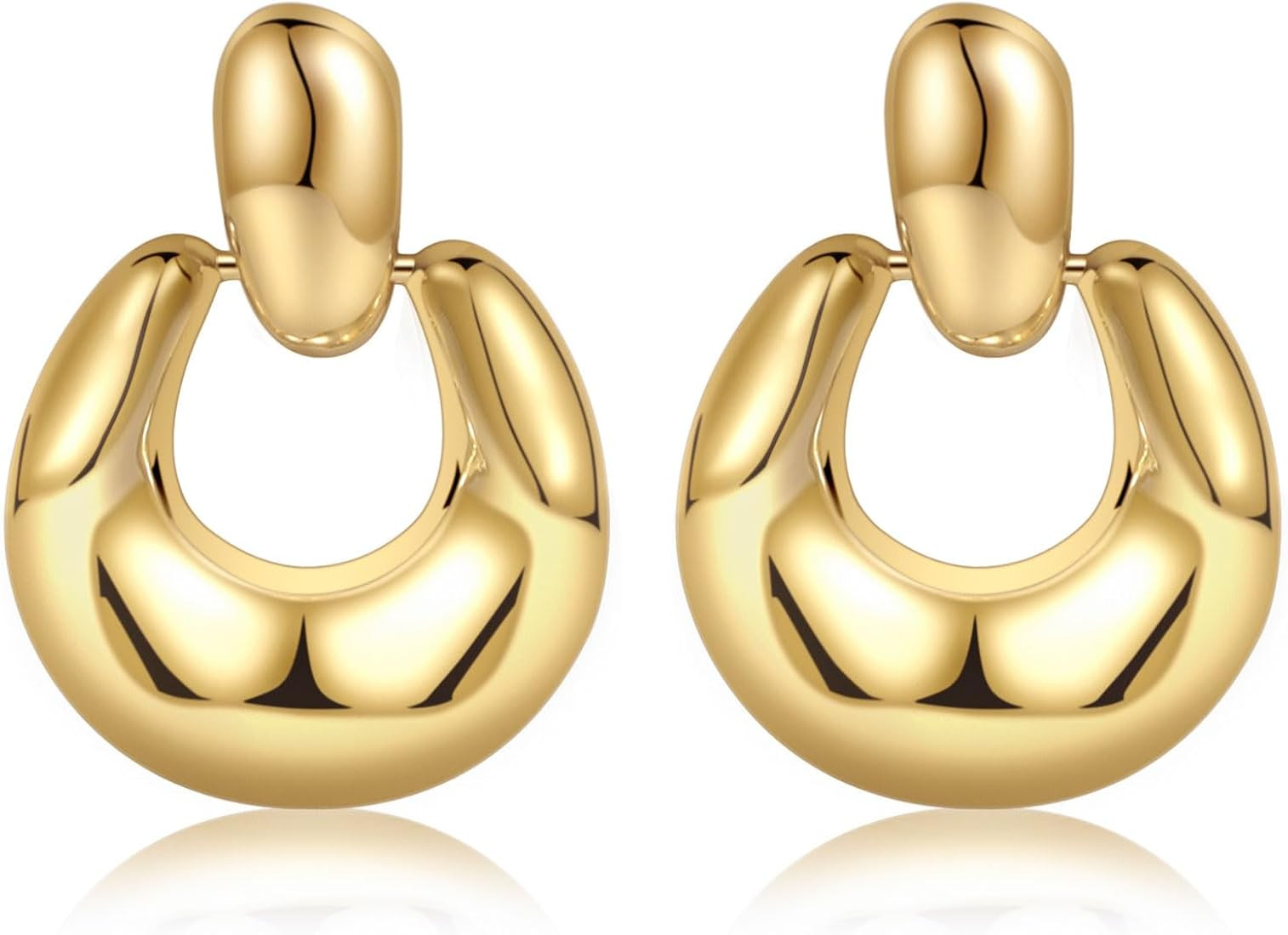 Pancert Gold Hoop Earrings for Women Pearl Earrings Lightweight Teardrop Hoop Earrings Paperclip ... | Amazon (US)