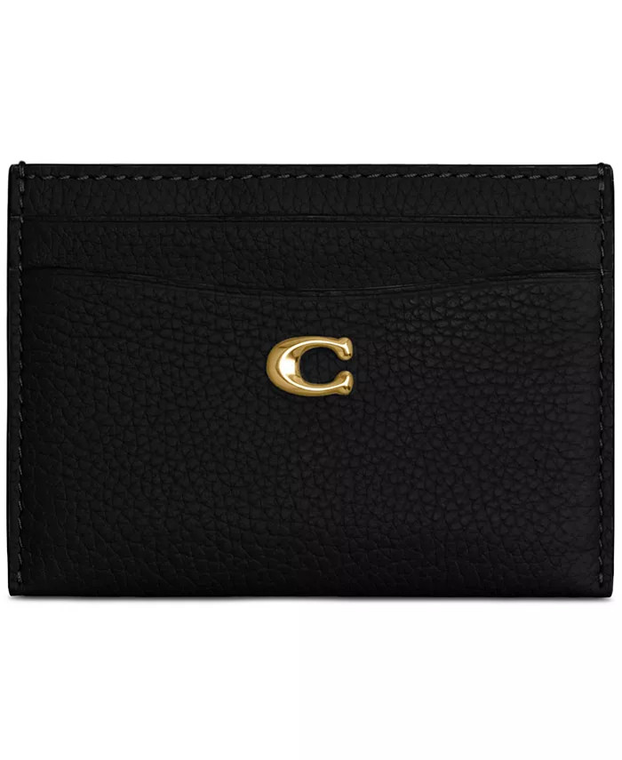 Essential Polished Pebble Leather Card Case | Macy's