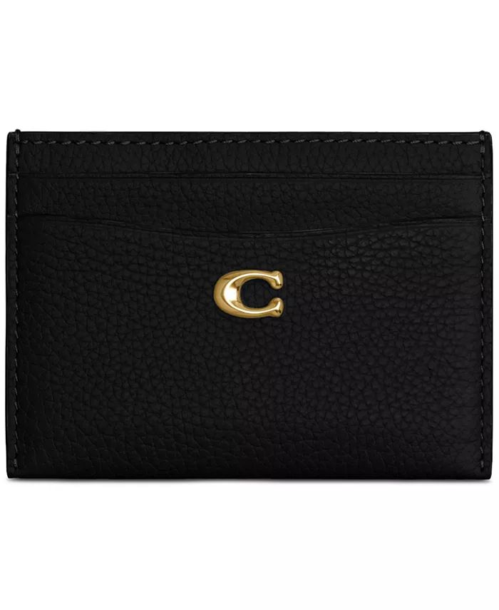 Essential Polished Pebble Leather Card Case | Macy's