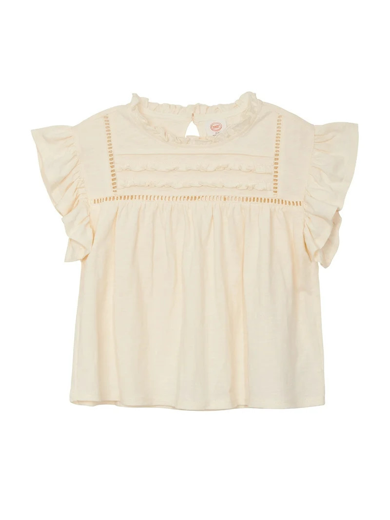 Wonder Nation Girls Ruffle Trend Top, Sizes 4-18 & Plus | Walmart (US)