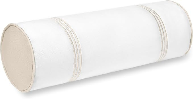 Hofdeco Premium Coastal Hampton Patio Indoor Outdoor Bolster Pillow Cover Only, 6"x20" Water Repe... | Amazon (US)