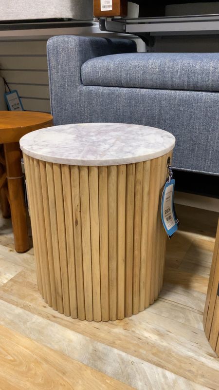 Reeded accent table with marble top to update your living room, den or family room  

#LTKhome #LTKVideo #LTKstyletip