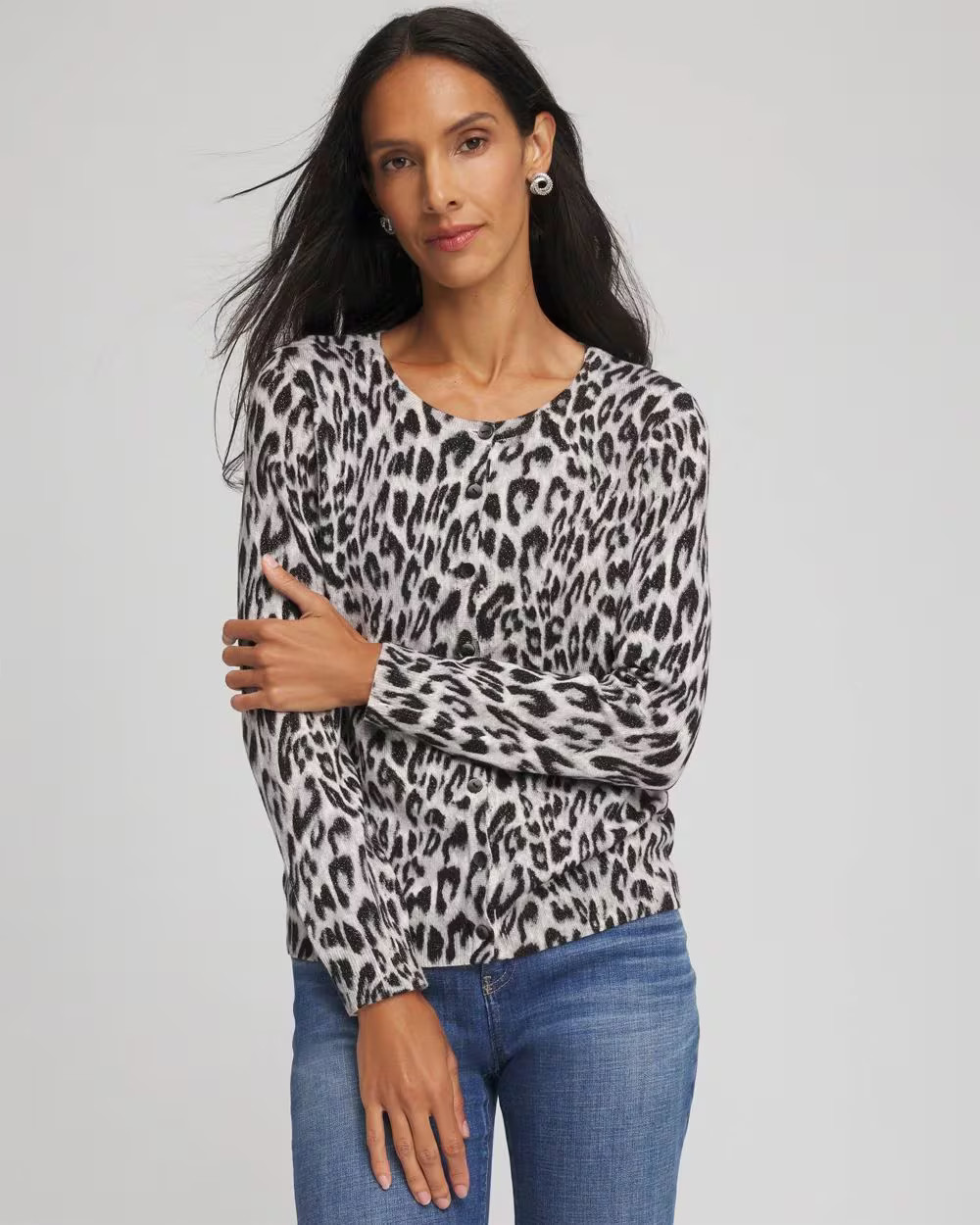 Ella Animal Crewneck Cardigan | Chico's