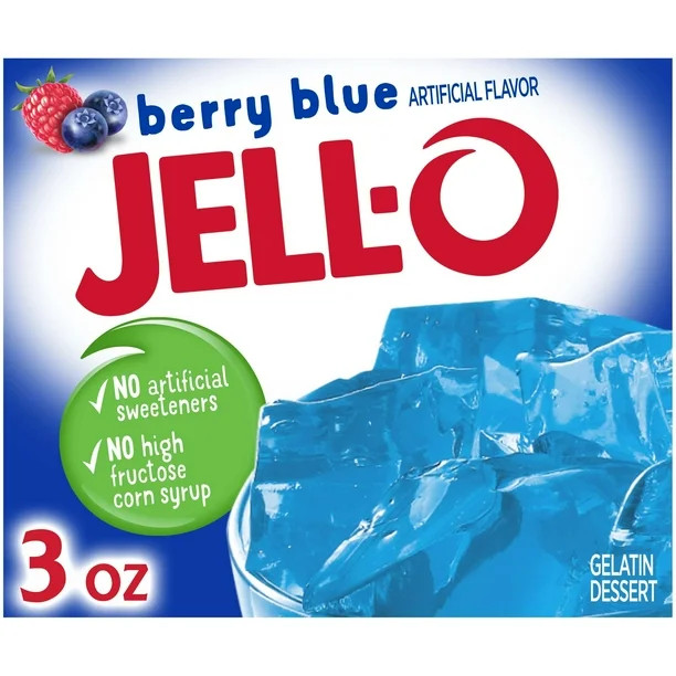 Jell-O Berry Blue Gelatin Dessert Mix, 3 oz Box | Walmart (US)