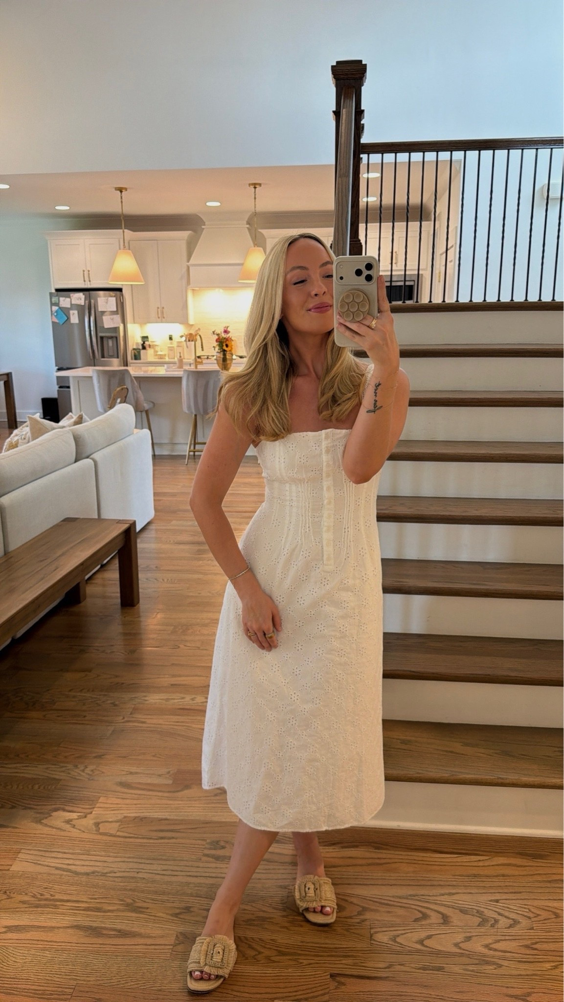 white eyelet midi dress, white summer dress, bridal shower dress, vacation outfit, resort wear outfiy
feminine summer outfit, summer dress, classic white dress, elegant midi dress, summer brunch outfit

#LTKSeasonal