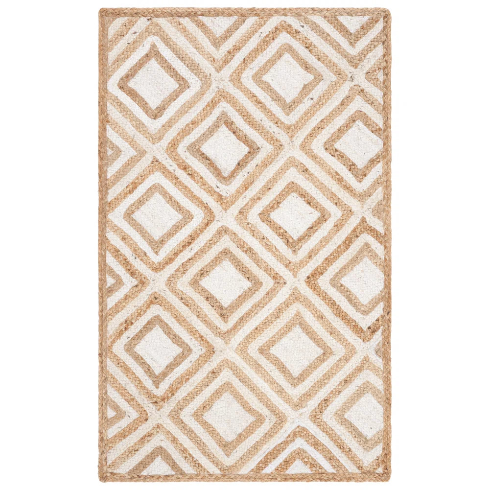Arria Geometric Handmade Flatweave Jute/Sisal Area Rug in Natural / Ivory | Wayfair North America