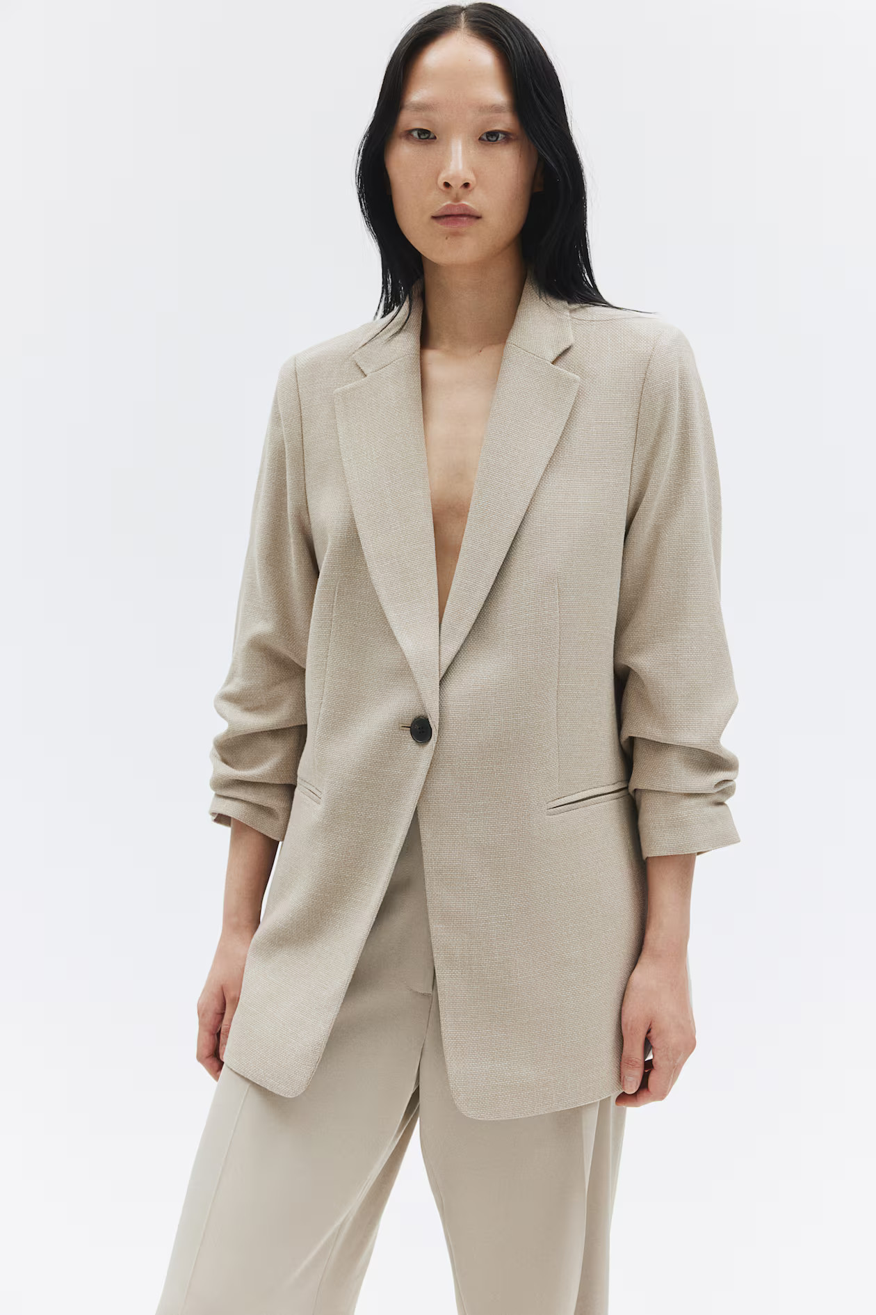 Gathered-Sleeve Jacket | H&M (US + CA)