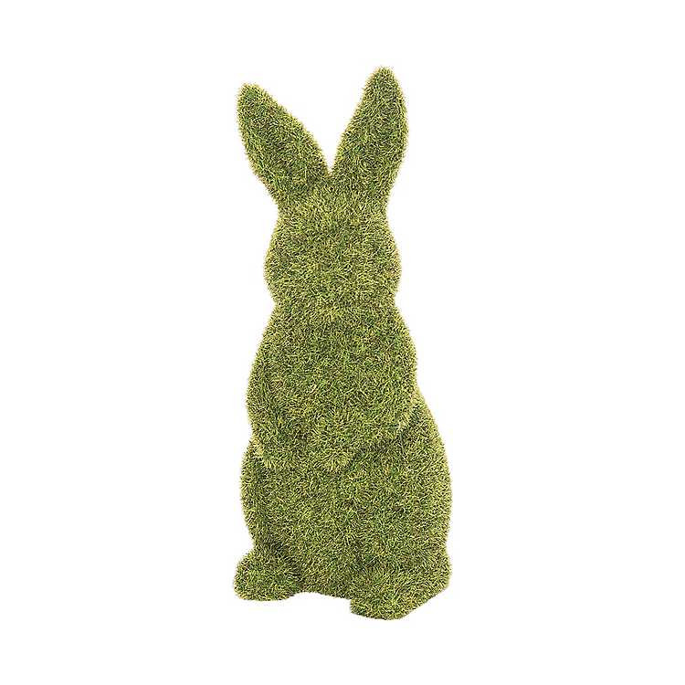 Green Flocked Standing Bunny Easter Figurine | Kirklands