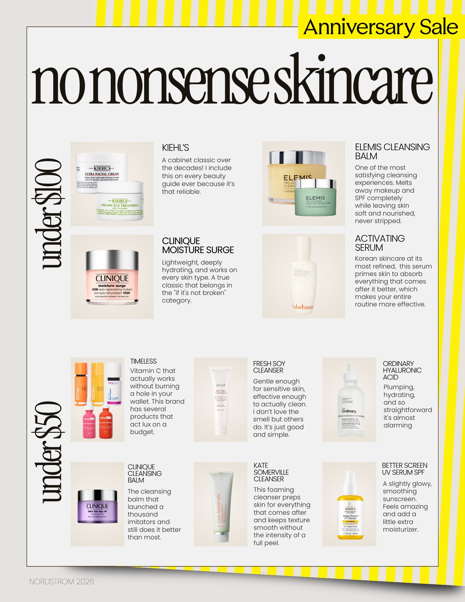 my nordstrom beauty guide, no nonsense skincare on sale, under $100 skincare, Under $50 skincare, vitamin c, face serum, spf, cleanser, balm, beauty on sale mature skin, beginner skin 

 #LTKOver40 #LTKSaleAlert #LTKBeauty