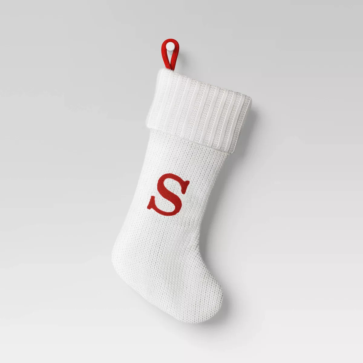 Knit Monogram Christmas Stocking White Q - Wondershop™: 20" Festive Decor, Hang Loop | Target