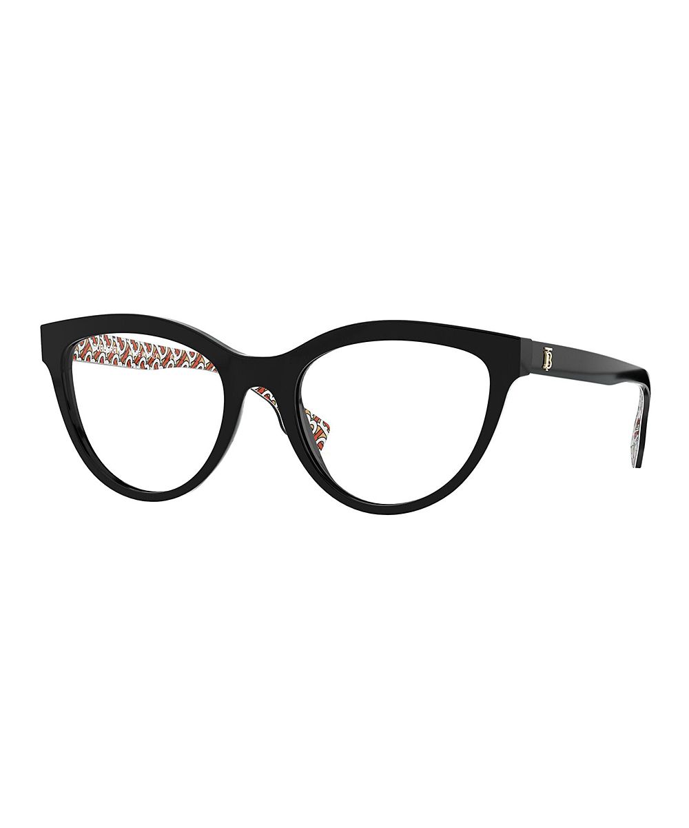 Burberry Women's Eyeglass Frames BLACK - Black & Red Cat-Eye Eyeglasses | Zulily