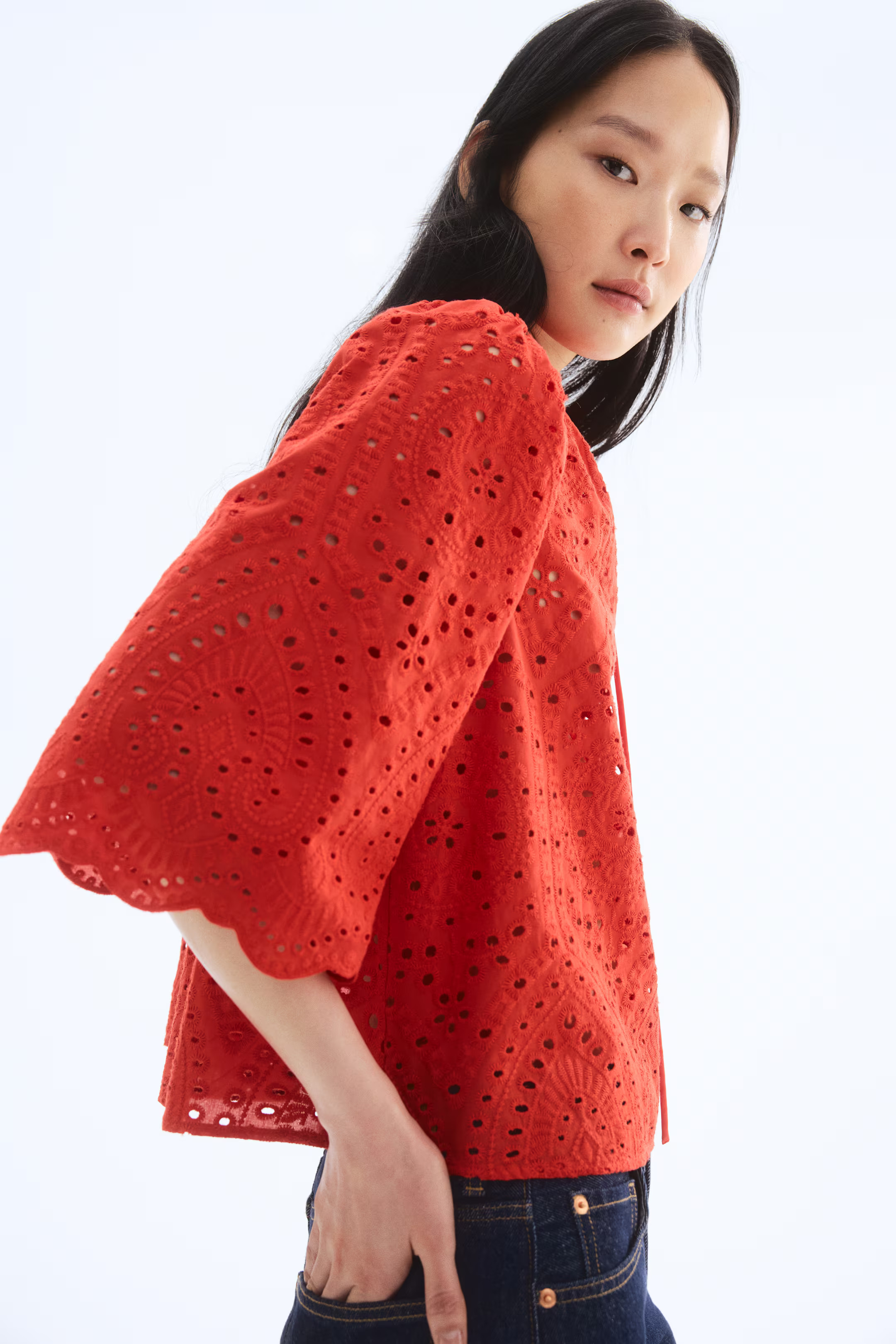 Blouse with Eyelet Embroidery | H&M (US + CA)