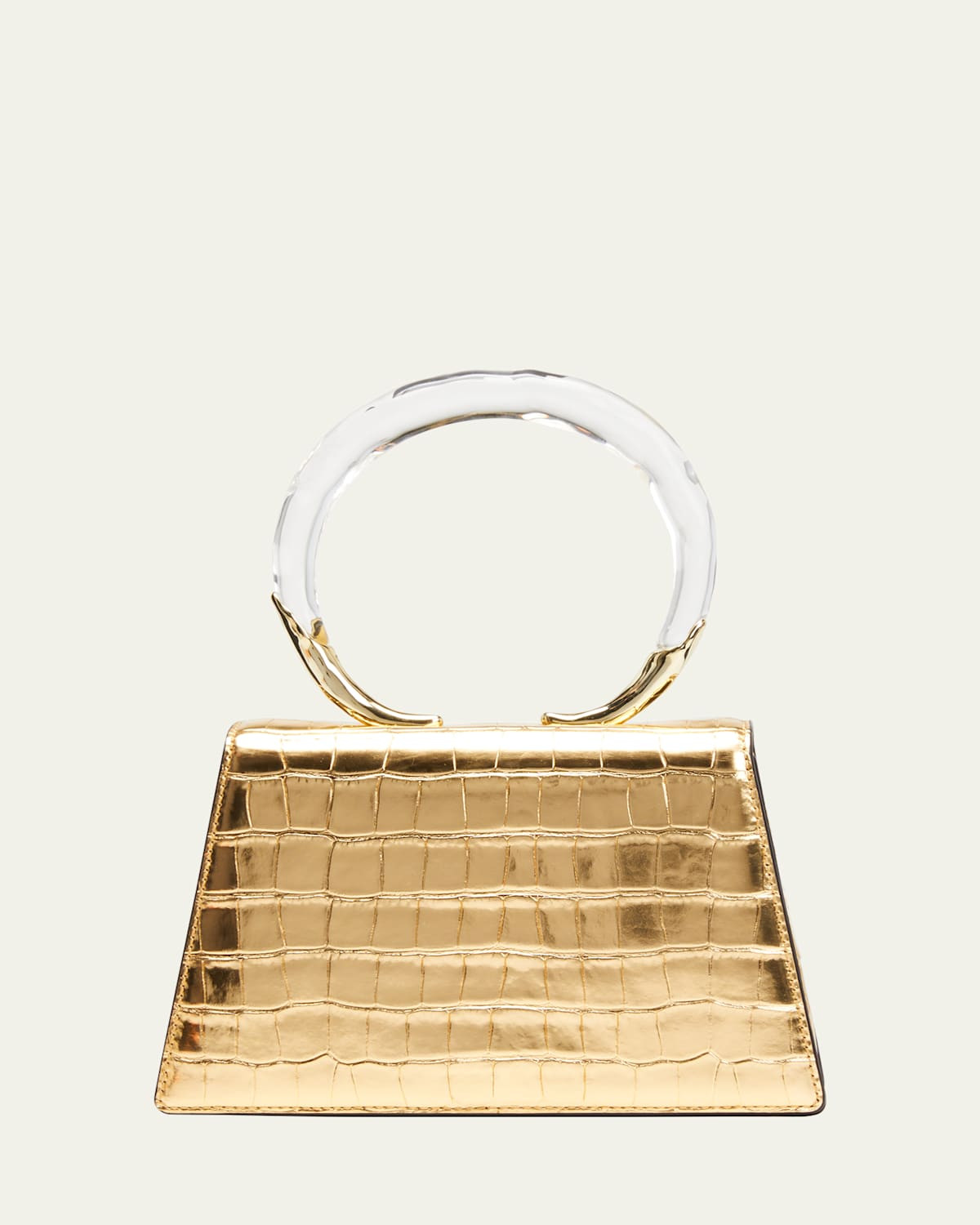 Lucite Quad Croc-Embossed Top-Handle Bag | Bergdorf Goodman