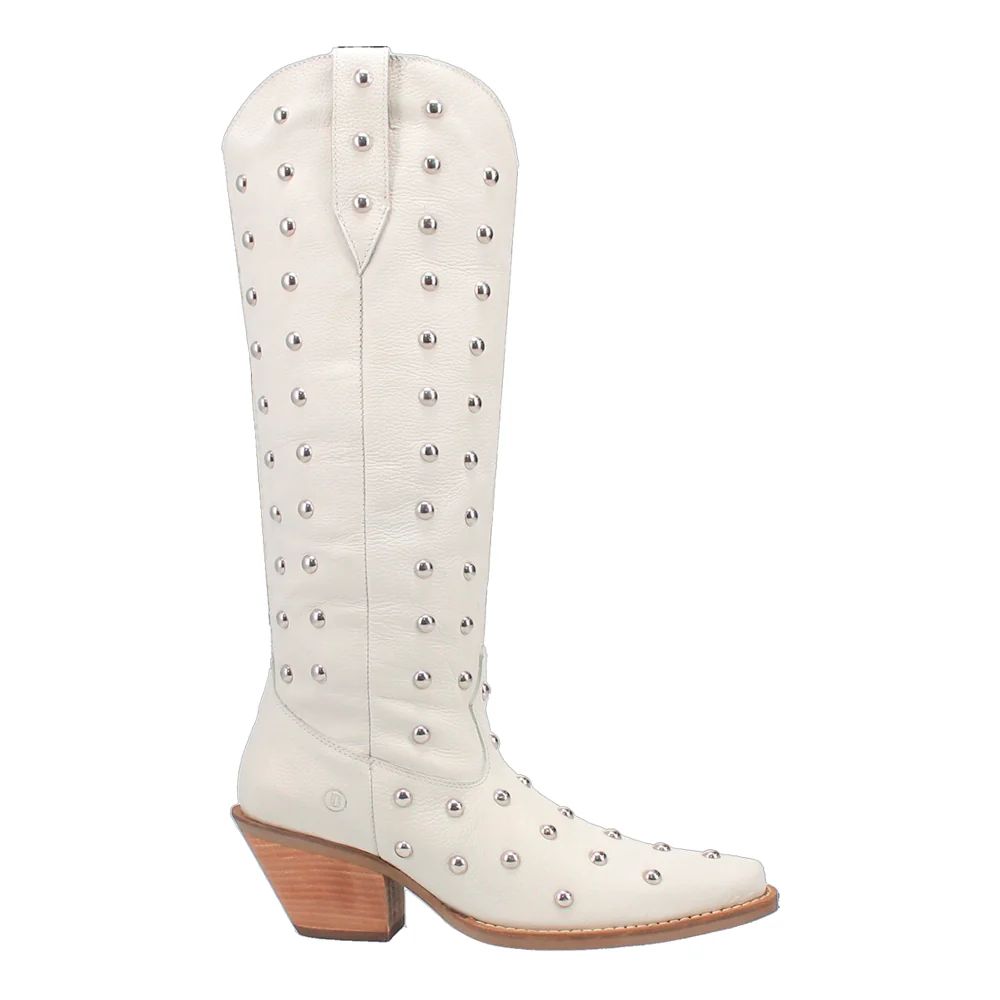 Shop White Womens Dingo Broadway Bunny Studded Snip Toe Cowboy Boots | Shoebacca