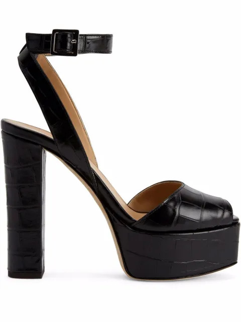 Betty crocodile-effect platform sandals | Farfetch (US)