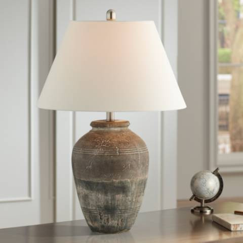 Forty West Kellen Hues of Brown 28" High Ceramic Vase Table Lamp | Lamps Plus
