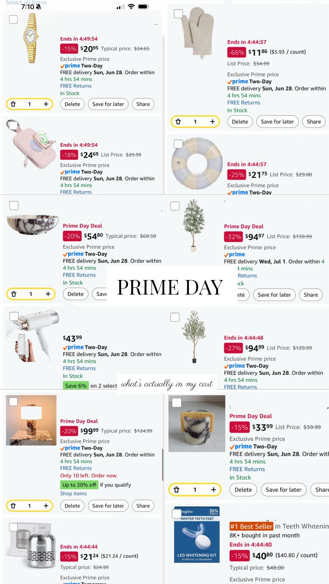 Prime Day last few hours!!! 🚨‼️ This is what’s actually in my cart - deciding what to purchase!