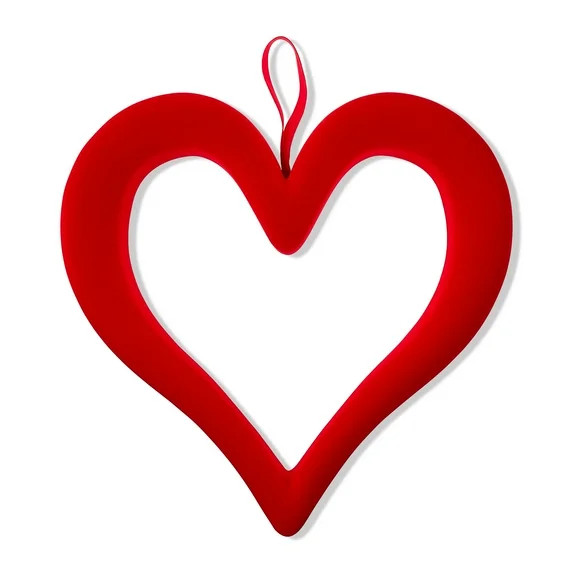 Flocked Heart Wreath, Red, 17.5", Valentine's Day by Way To Celebrate | Walmart (US)