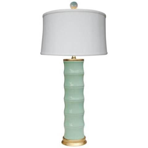 Emma Celadon Bamboo Porcelain Table Lamp | Lamps Plus
