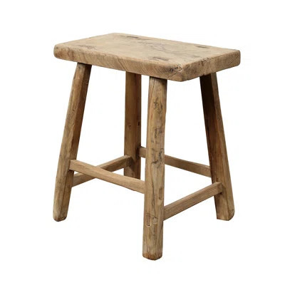 Approx.18-22 Inches Wide Vintage Stool with Rustic Thick Top | Wayfair North America