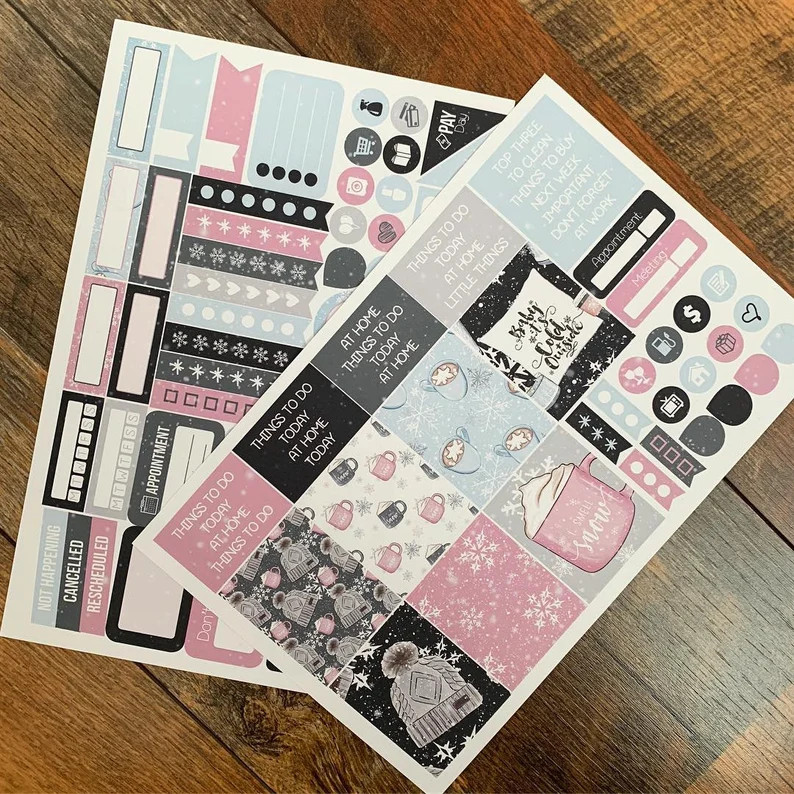 Penguin Snow Forest Animals Planner Stickers Paperclips. January 2019 Planner Envy Subscription B... | Etsy (US)