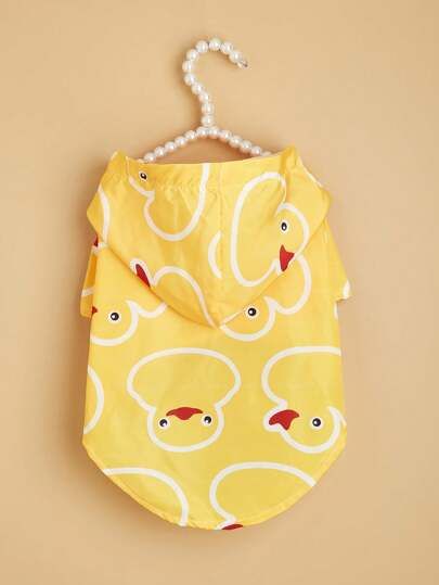 1pc Pet Raincoat With Ins Style Cute Cartoon Pattern Design, Suitable For Cats And Dogs | SHEIN