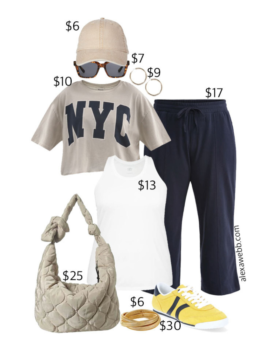 Plus Size on a Budget - Athleisure with @Walmart #walmartpartner
A plus size athleisure outfit for spring and summer with a cropped NYC tee, navy cropped sweatpants, yellow sneakers, and a puffer bag.  All on a budget and all on #Walmart #WalmartFashion @walmartfashion  

 #LTKSeasonal #LTKFindsUnder50 #LTKPlusSize