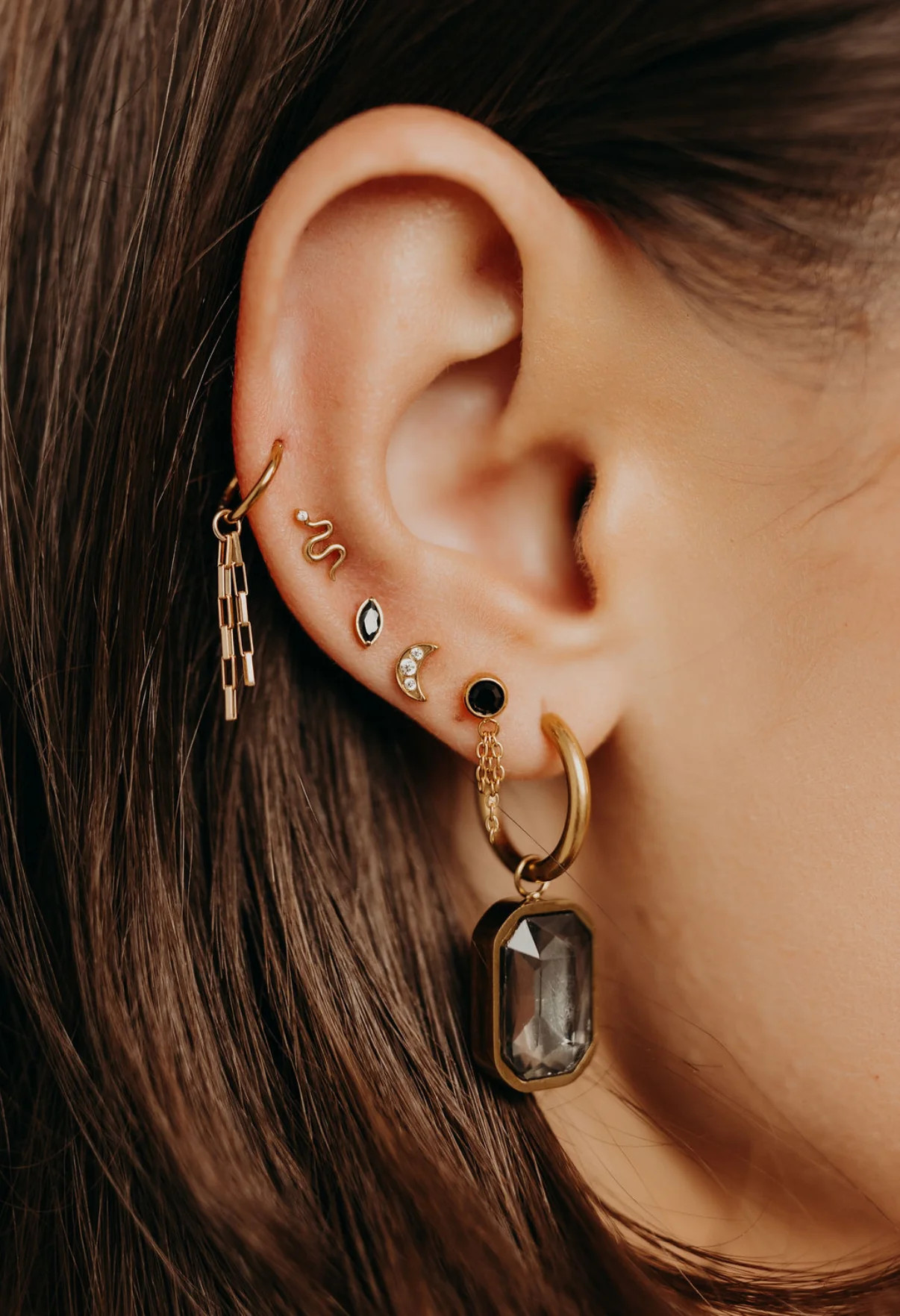 Ash & Shay Boxy Chain Helix Hoop | Pierced by Ash Design