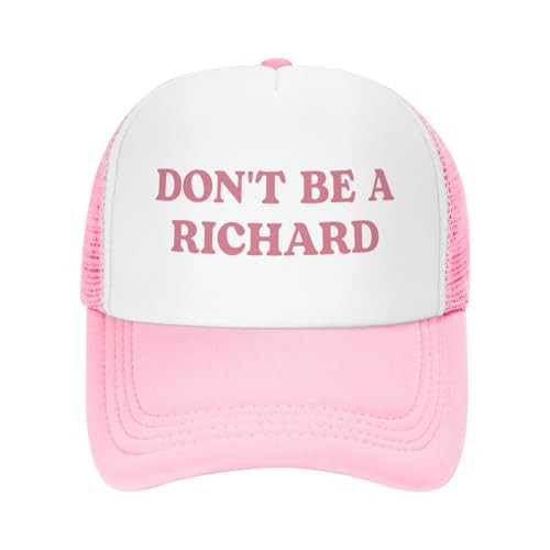 Generic Don't Be A Richard Trucker Hats for Women Hot Pink Funny Gag Trucker Cap for Men Girls | Amazon (US)