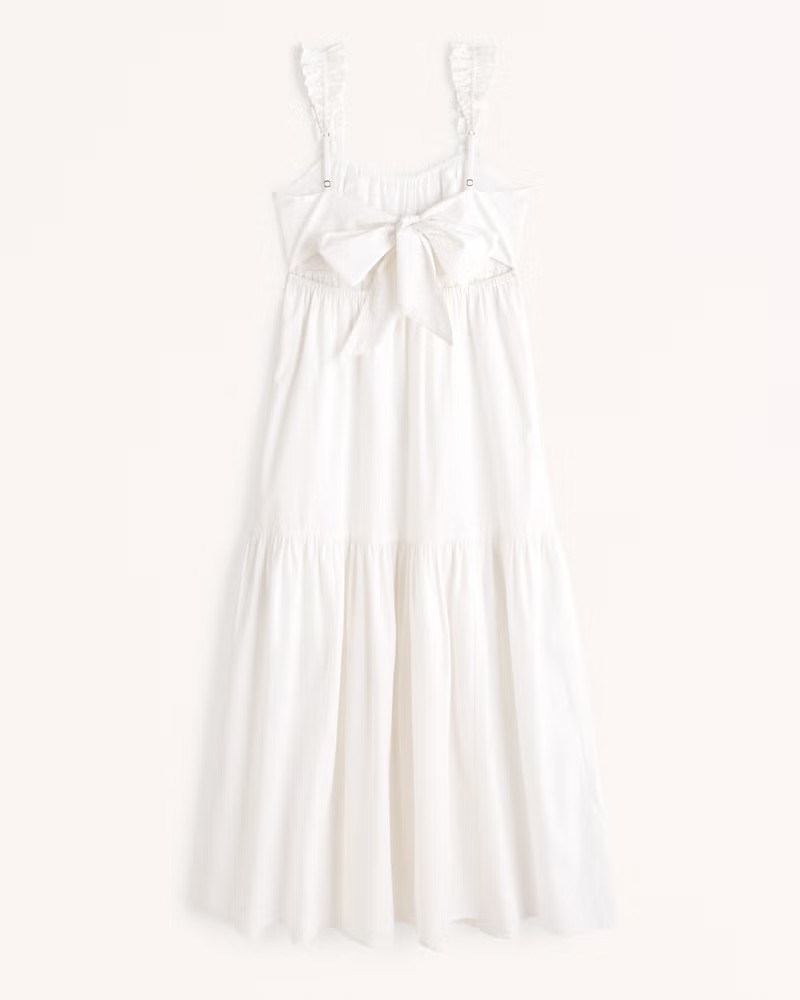 Bow Back Poplin Maxi Dress | Abercrombie & Fitch (UK)