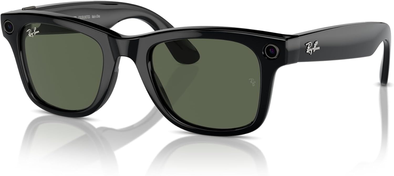 Ray-Ban Meta - Wayfarer (Standard) Smart Glasses - Shiny Black, G15 Green | Amazon (US)