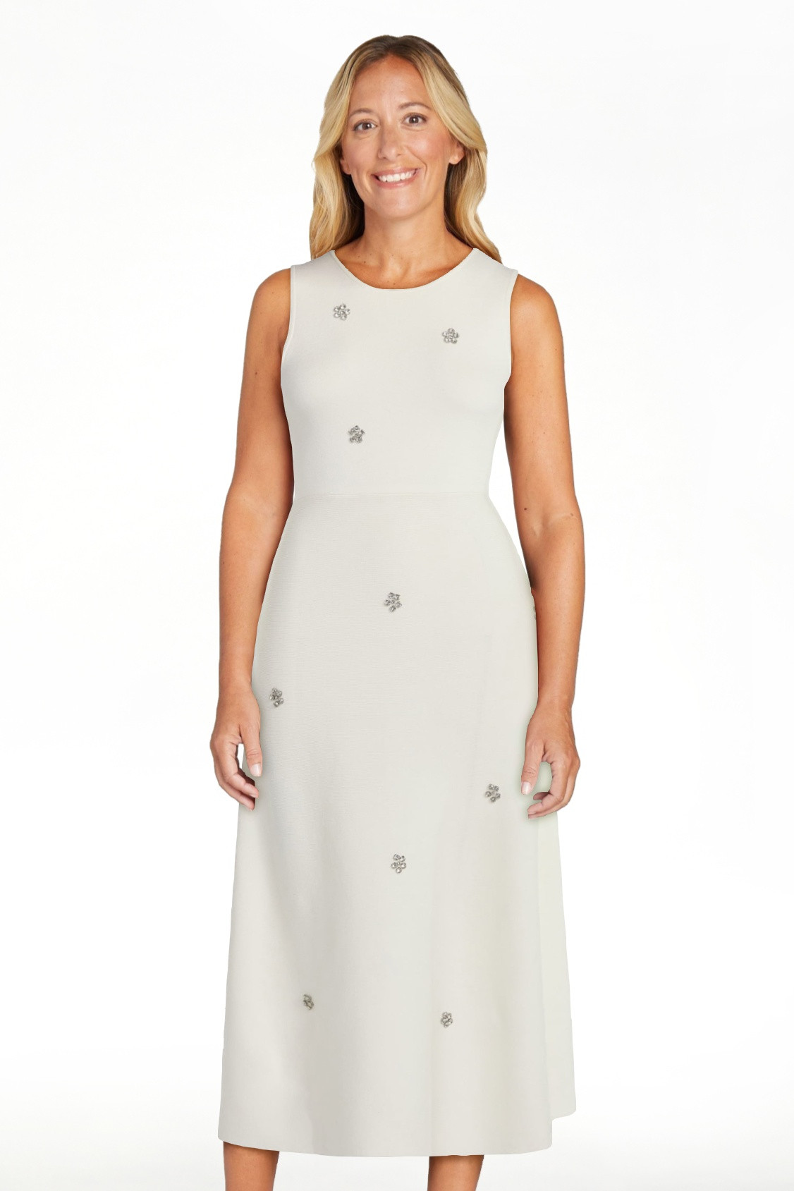 Free Assembly Women's and Women's Plus Beaded Sleeveless Midi Sweater Dress, Sizes, XS-4X | Walmart (US)