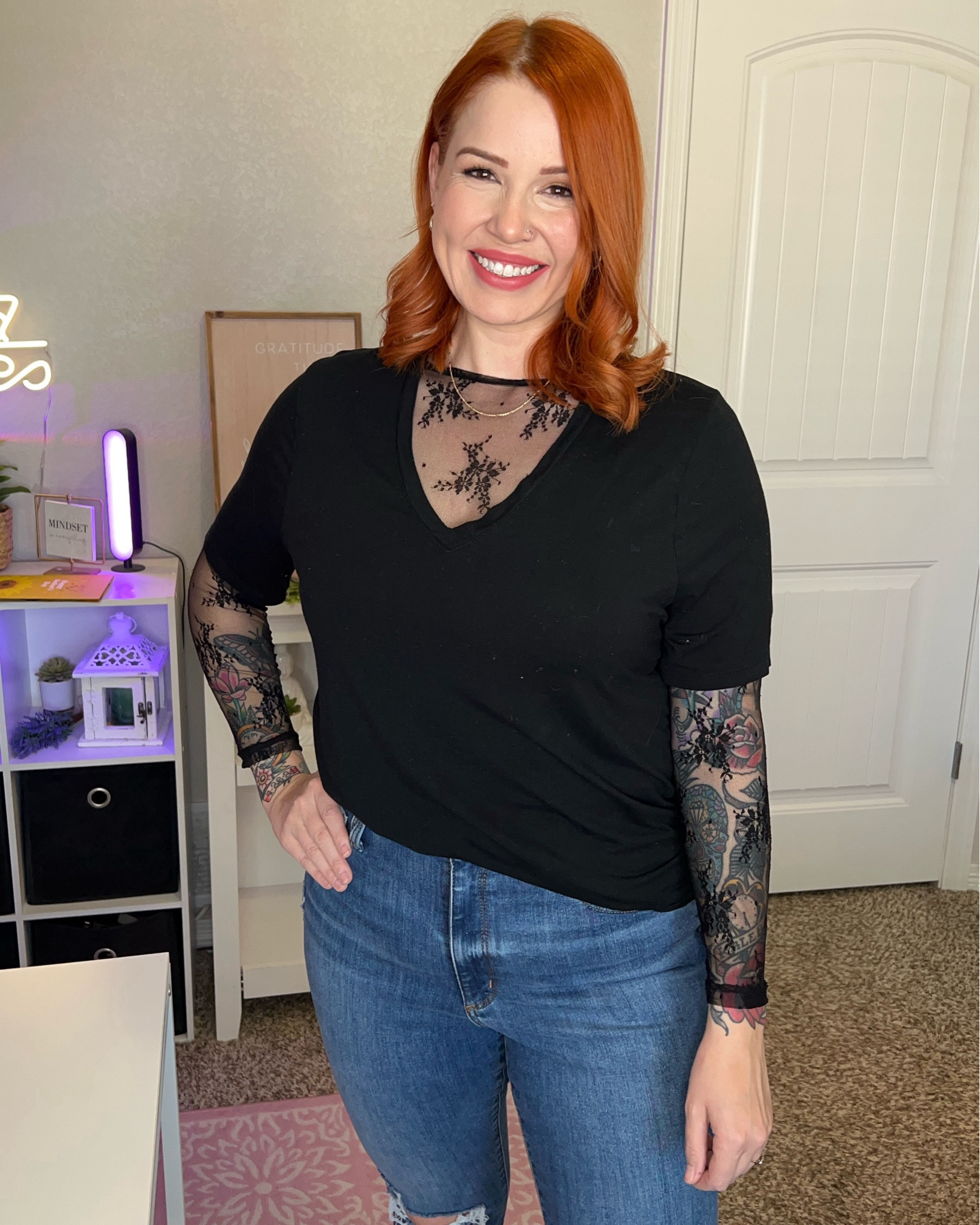 Comfy, but cute 💓 
Large in lace tops • large in matching set • large in pink top 
(I am 5’6”)

#LTKFindsUnder50 #LTKMidsize #LTKStyleTip