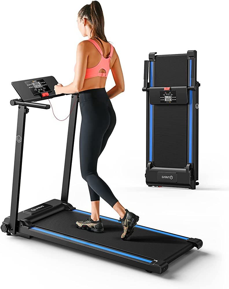 UREVO URTM006 Mini Folding Treadmill with 12 HIIT Modes for Home Office, Treamills, 48x26x5.5in | Amazon (US)