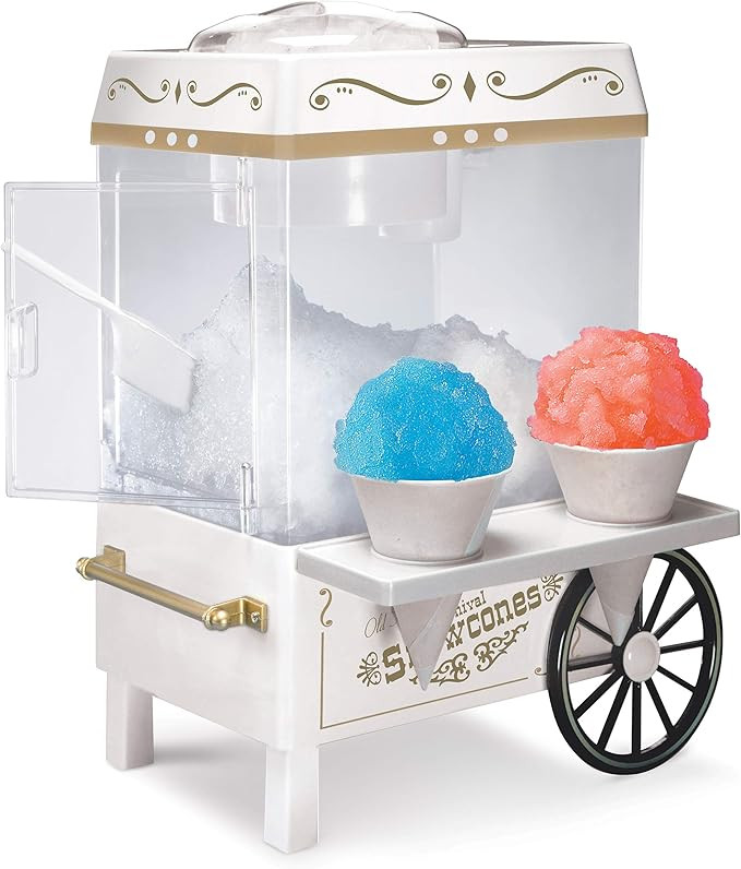 Nostalgia SCM525WH Vintage Countertop Snow Cone Maker Makes 20 Icy Treats, Includes 2 Reusable Pl... | Amazon (US)