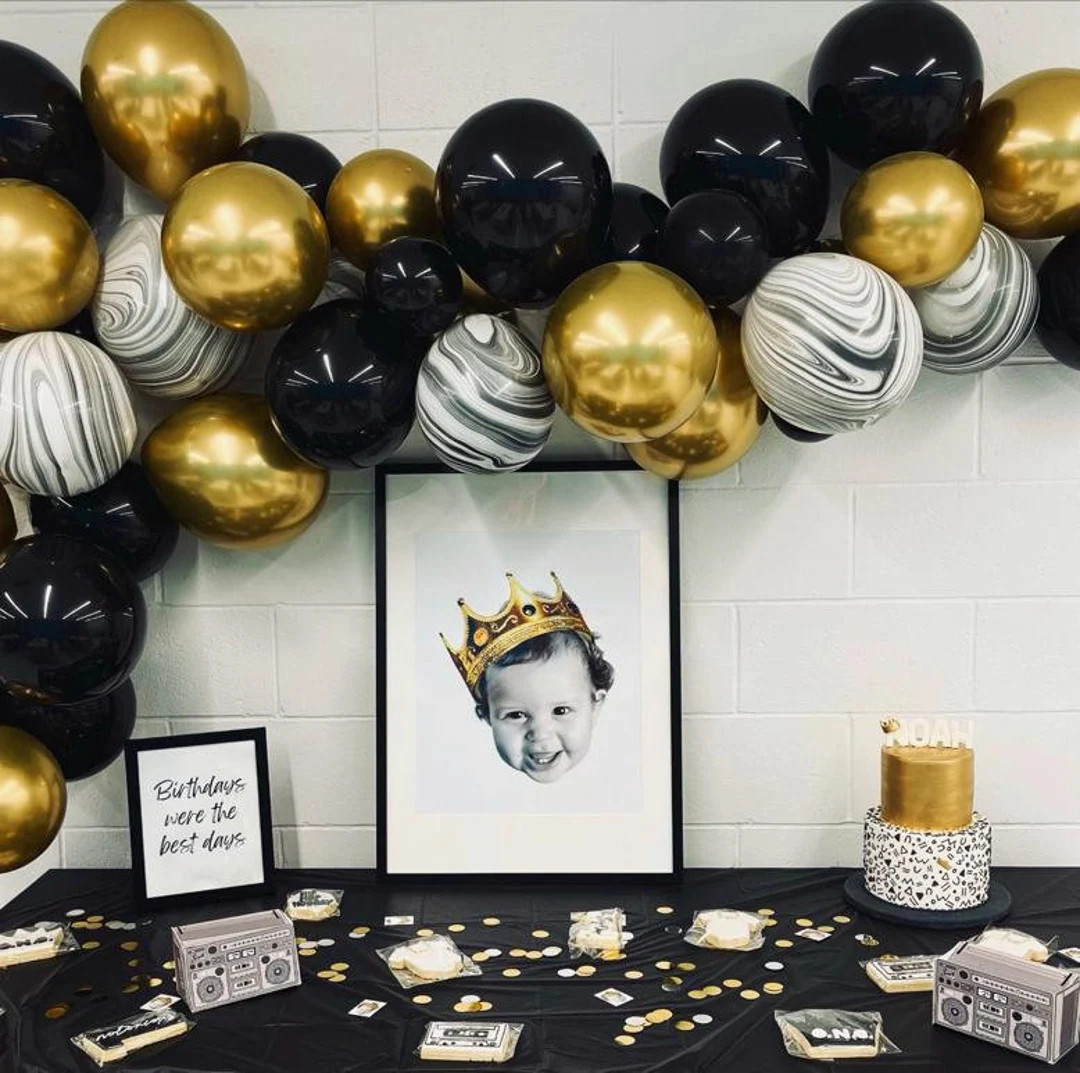 The Big One Balloon Garland the Big One Party Decor the Big One Balloons Black and Gold Balloon G... | Etsy (US)