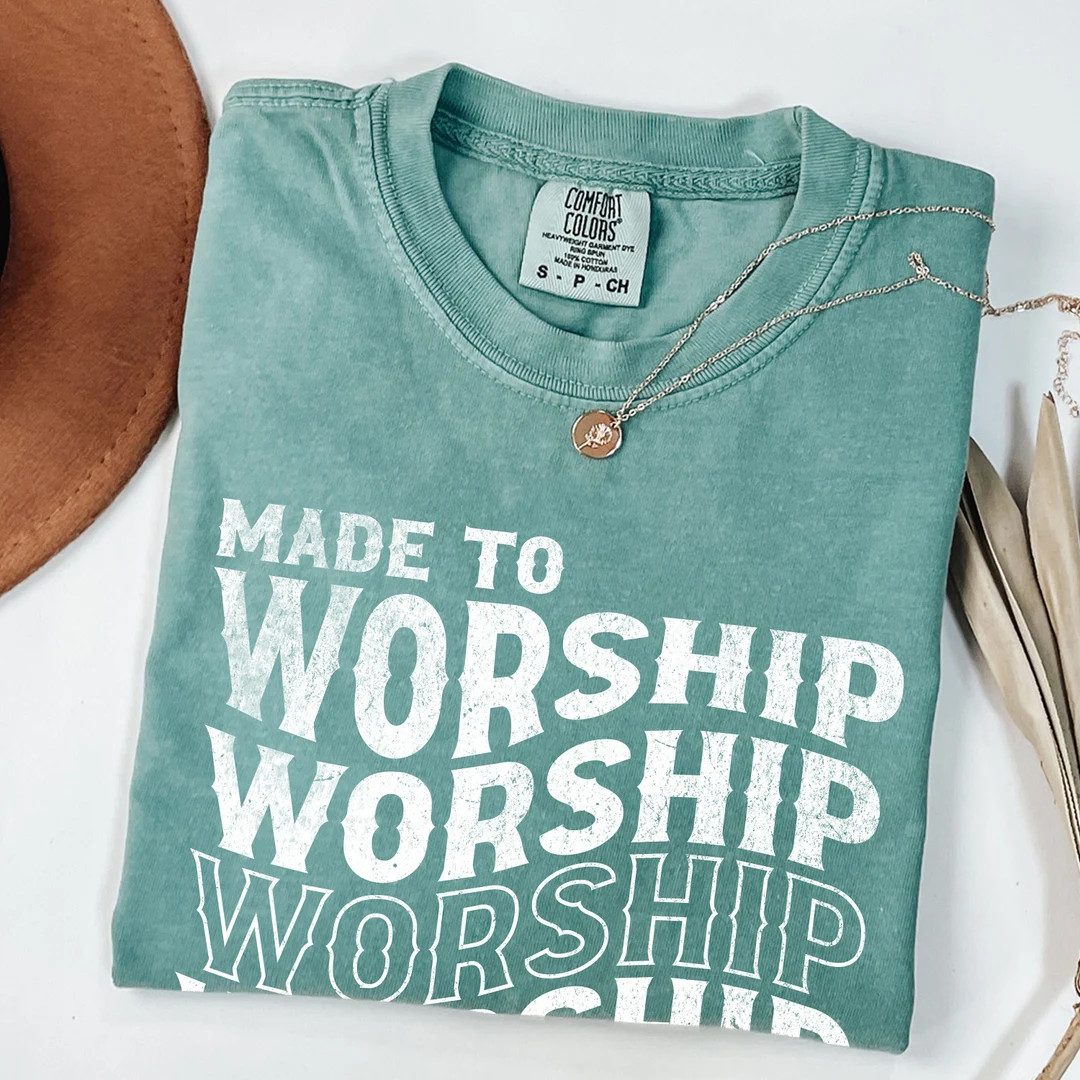 Made to Worship Western Christian Oversized Comfort Colors Shirt Gift for Her Christian Apparel W... | Etsy (US)